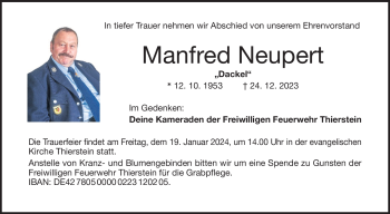 Traueranzeige von Manfred Neupert von 80048
