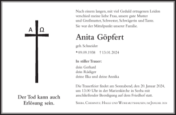 Traueranzeige von Anita Göpfert von 80048