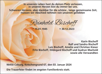 Traueranzeige von Reinhold Bischoff von 80048