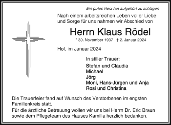 Traueranzeige von Klaus Rödel von 80048