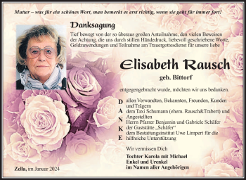 Traueranzeige von Elisabeth Rausch von 80048