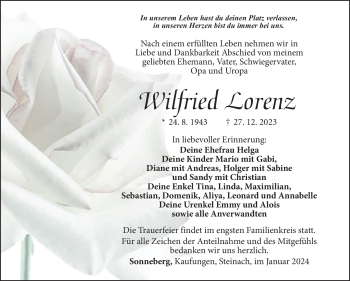 Traueranzeige von Wilfried Lorenz von 80048
