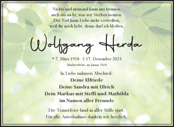 Traueranzeige von Wolfgang Herda von 80048