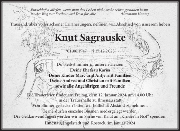 Traueranzeige von Knut Sagrauske von 80048