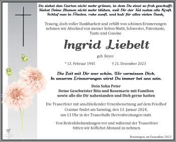 Traueranzeige von Ingrid Liebelt von 80048