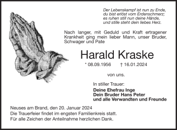 Traueranzeige von Harald Kraske von 80048