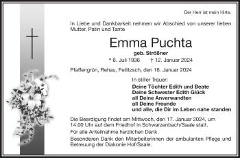 Traueranzeige von Emma Puchta von 80048