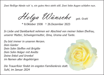 Traueranzeige von Helga Wünsche von 80048