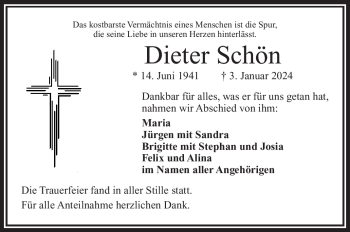 Traueranzeige von Dieter Schön von 80048