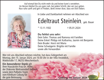 Traueranzeige von Edeltraud Steinlein von 80048