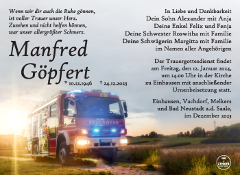 Traueranzeige von Manfred Göpfert von 80048
