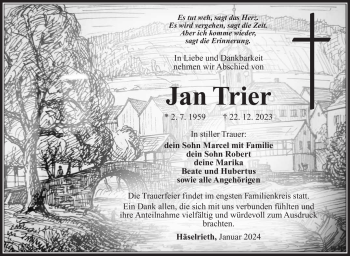 Traueranzeige von Jan Trier von 80048