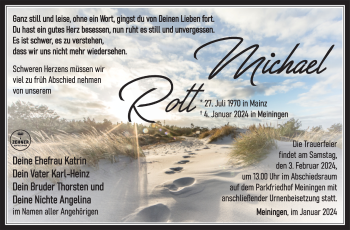 Traueranzeige von Michael Rott von Südthüringer Presse