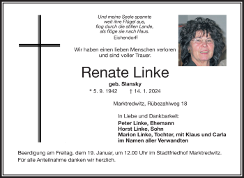 Traueranzeige von Renate Linke von 80048