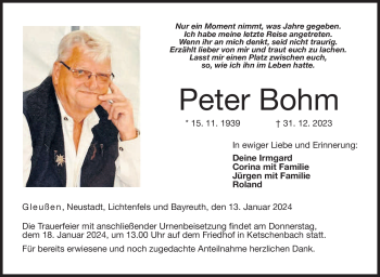 Traueranzeige von Peter Bohm von 80048