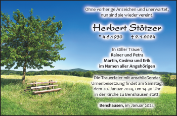 Traueranzeige von Herbert Stötzer von 80048