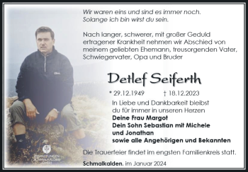 Traueranzeige von Detlef Seiferth von 80048