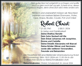 Traueranzeige von Robert Christ von 80048