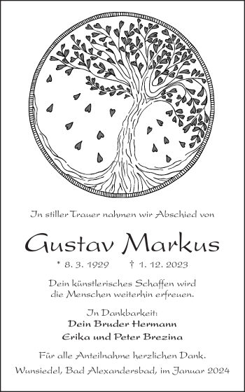 Traueranzeige von Markus Gustav von 80048