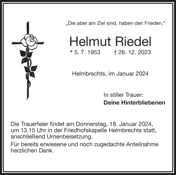 Traueranzeige von Helmut Riedel von 80048