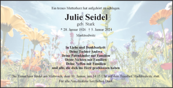 Traueranzeige von Julie Seidel von 80048