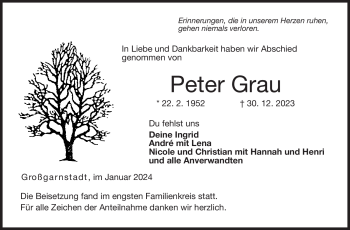 Traueranzeige von Peter Grau von 80048