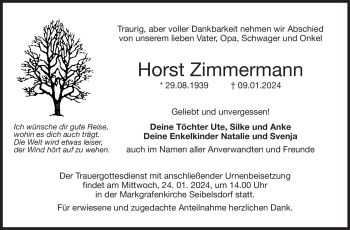 Traueranzeige von Horst Zimmermann von 80048