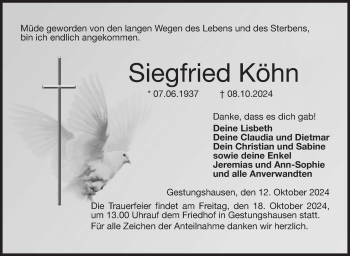 Traueranzeige von Siegfried Köhn von Neue Presse Coburg