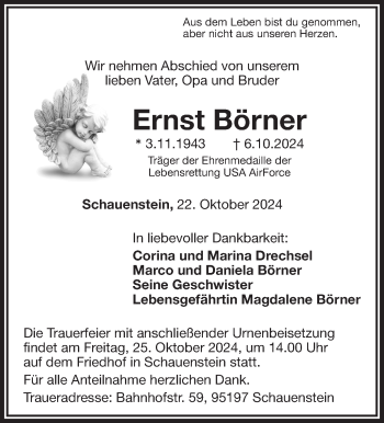 Traueranzeige von Ernst Börner von Frankenpost
