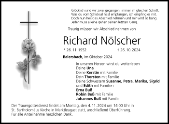 Traueranzeige von Richard Nölscher von Frankenpost
