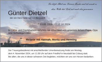 Traueranzeige von Günter Dietzel von Neue Presse Coburg
