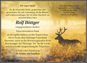 Traueranzeige von Rolf Böttger von Südthüringer Presse