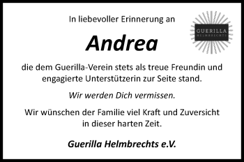 Traueranzeige von Andrea Grundler von Frankenpost