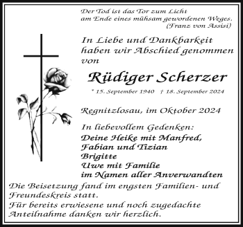 Traueranzeige von Rüdiger Scherzer von Frankenpost