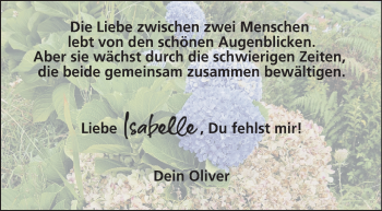 Traueranzeige von Isabelle Koch von Neue Presse Coburg