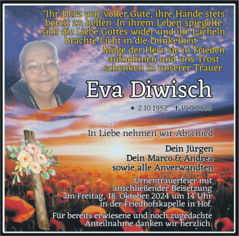 Traueranzeige von Eva Diwisch von Frankenpost