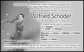 Traueranzeige von Wilfried Schoder von Neue Presse Coburg