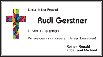 Traueranzeige von Rudi Gerstner von Frankenpost