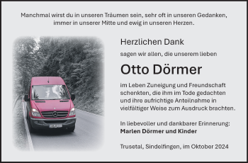 Traueranzeige von Otto Dörmer von Südthüringer Presse