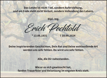 Traueranzeige von Erich Pechtold von Neue Presse Coburg