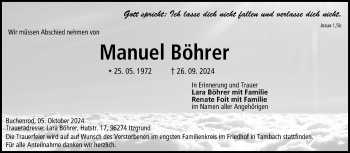 Traueranzeige von Manuel Böhrer von Neue Presse Coburg