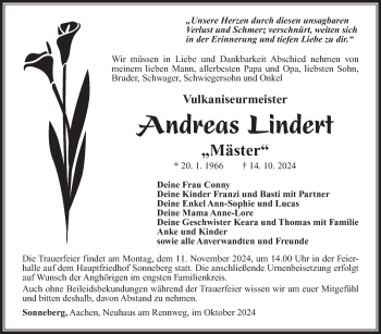 Traueranzeige von Andreas Lindert von Südthüringer Presse