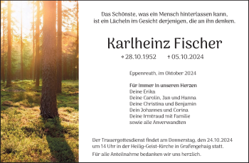Traueranzeige von Karlheinz Fischer von Frankenpost
