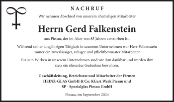 Traueranzeige von Gerd Falkenstein von Südthüringer Presse