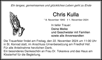 Traueranzeige von Chris Kulla von Frankenpost