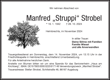 Traueranzeige von Manfred Strobel von Frankenpost
