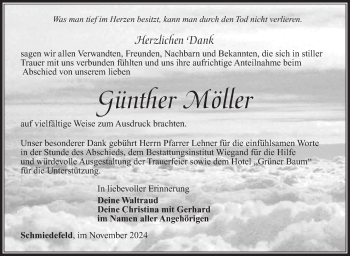 Traueranzeige von Günther Möller von Südthüringer Presse