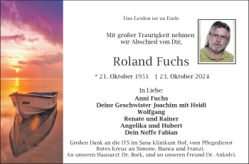 Traueranzeige von Anni Fuchs von Frankenpost