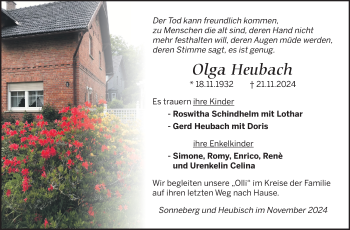 Traueranzeige von Olga Heubach von Südthüringer Presse