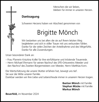 Traueranzeige von Brigitte Mönch von Neue Presse Coburg